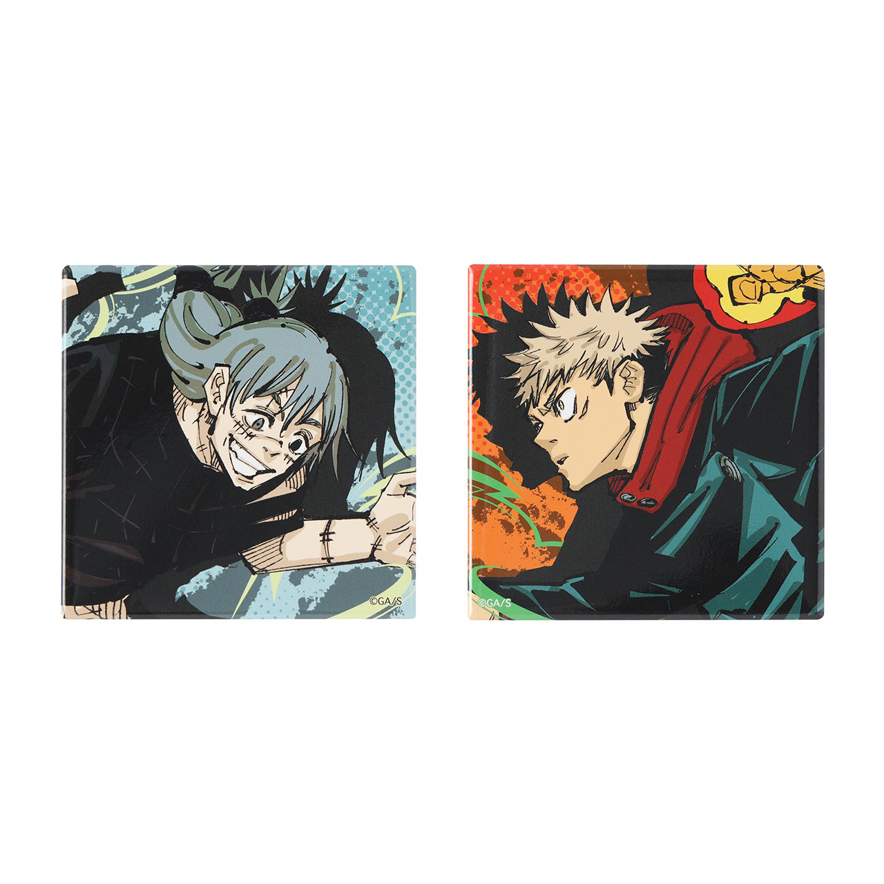 BIGスクエア缶バッジ2個セット　虎杖VS真人 